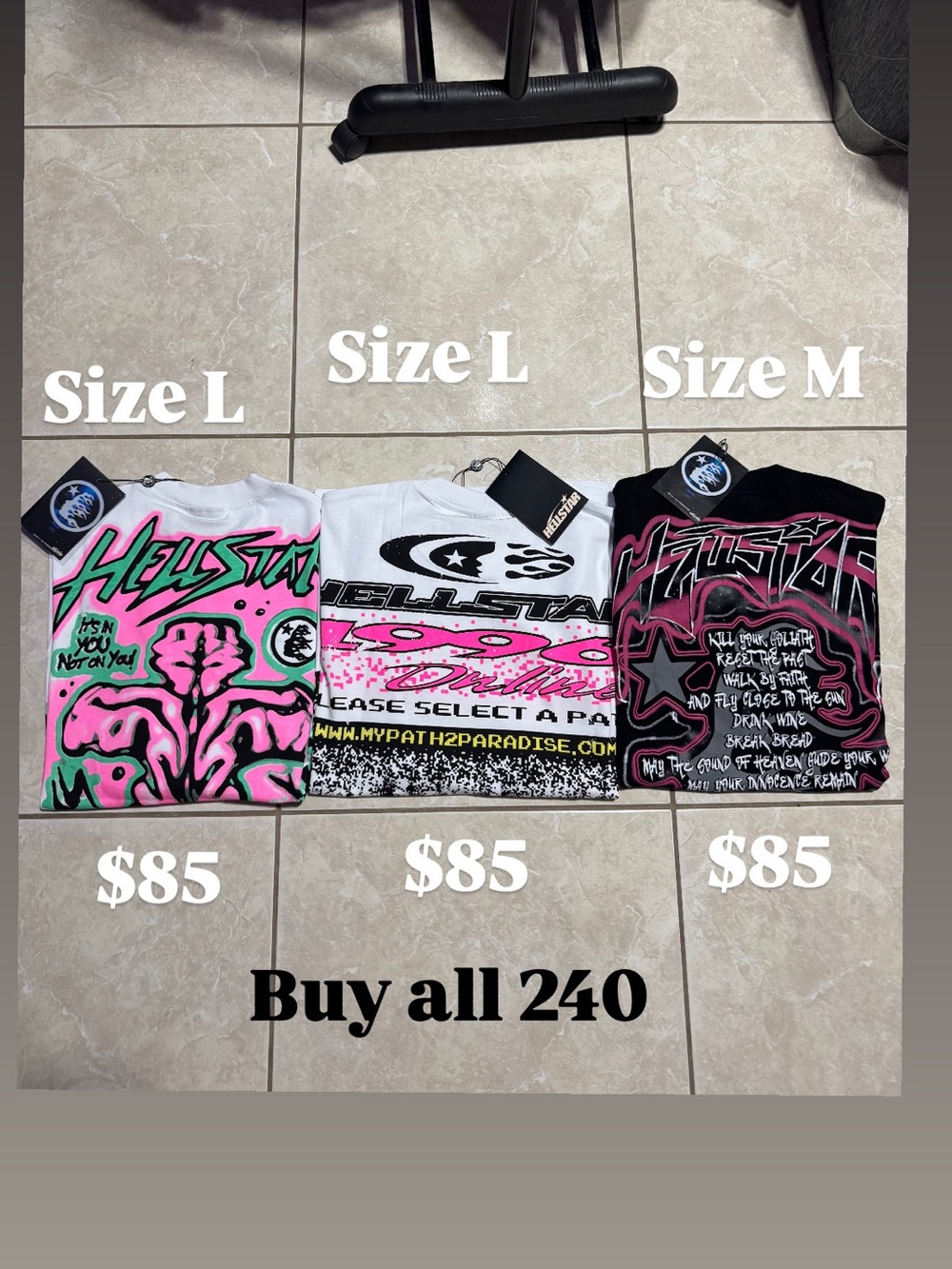 Hellstar Graphic Short Sleeve Tee - Pink/White/Black